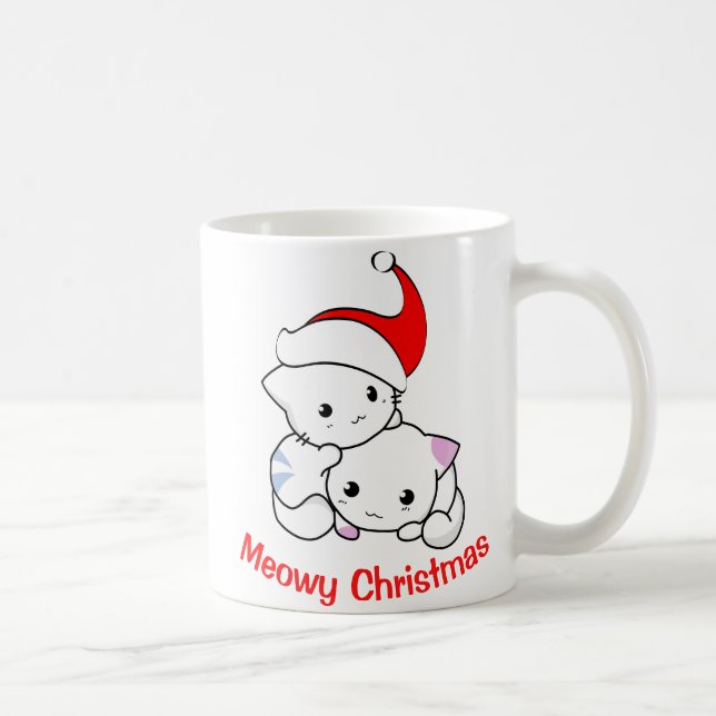 Caneca De Café Meowy Christmas (Direita)