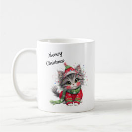 Caneca De Café Meowy Christmas-Cute Cat Holiday Mug 