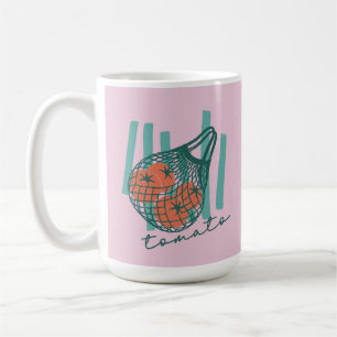 Caneca De Café Mercado de Agricultores Tomates Caprichosos Itália