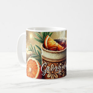 Caneca De Café Mercado de Natais vintages personalizados
