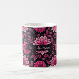 Caneca De Café Merci Maîtresse – Floral Élégant
