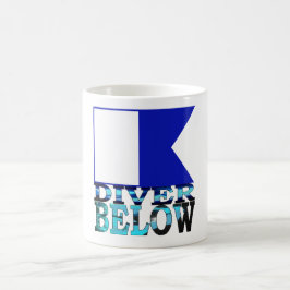 Caneca De Café mergulhador abaixo do azul