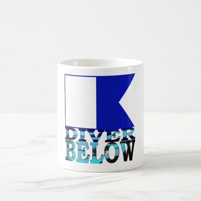 Caneca De Café mergulhador abaixo do azul (Centro)