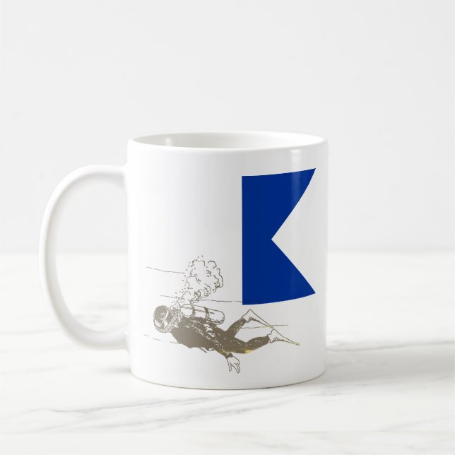Caneca De Café Mergulhador Desce (Esquerda)