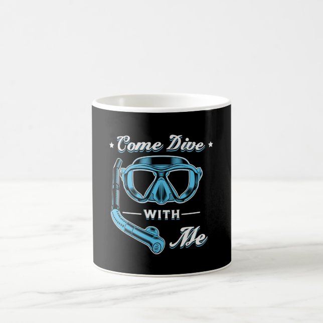 Caneca De Café Mergulhadores Fazem Escuba Mais Profundo Mergulhan (Centro)