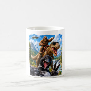 Caneca De Café Mergulhão-comum Selfie Pé-grande T-Rex OVNI Presen
