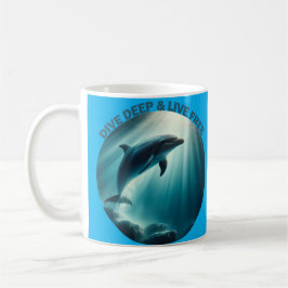 Caneca De Café Mergulhe Dolphin Livre Ao Vivo