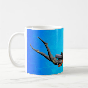 Caneca De Café Mergulho autónomo da mulher