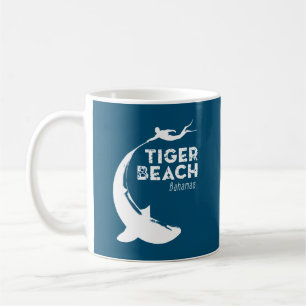 Caneca De Café Mergulho de tubarão na praia de Tiger