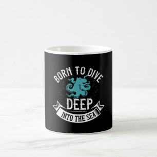 Caneca De Café Mergulho - Nascer Para Mergulhar No Mar