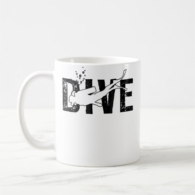 Caneca De Café Mergulho Scuba Diving Diver (Esquerda)