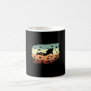 Caneca De Café Mergulho Scuba Merging Diver Retro Funny Gift Idea