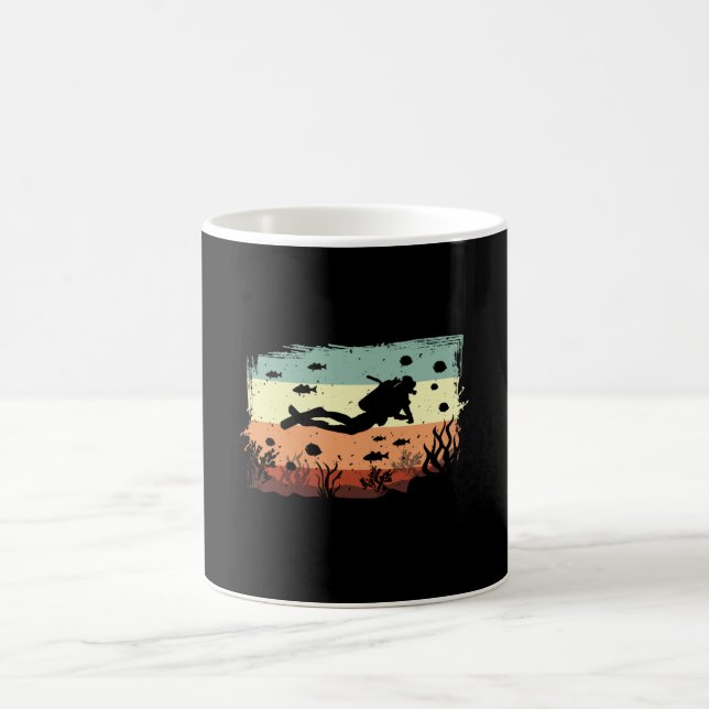 Caneca De Café Mergulho Scuba Merging Diver Retro Funny Gift Idea (Centro)