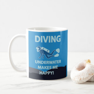 Caneca De Café Mergulho Scuba Mergulho Mergulhador Subaquático