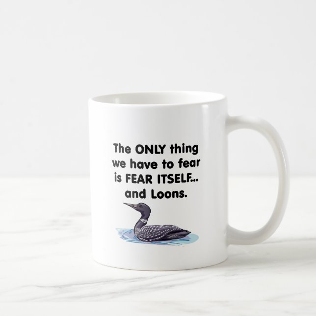 Caneca De Café Mergulhões-do-norte do medo próprio (Direita)