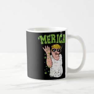 Caneca De Café Merica Trump Bae Fumando Erva Engraçada Stoner Gif
