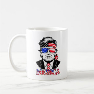 Caneca De Café 'MERICA TRUMP Happy 4 th of Julho Trump
