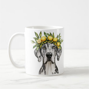 Caneca De Café Merle Great Dane Dog Lemon Crown