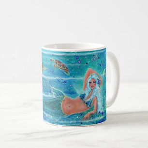 Caneca De Café Mermaid Calypso art por Renee Lavoie