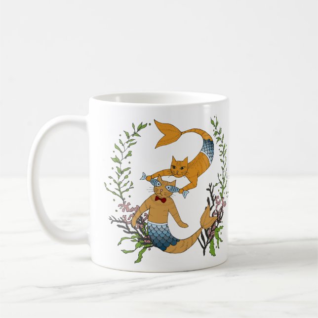 Caneca De Café Mermaid Orange cats (Esquerda)