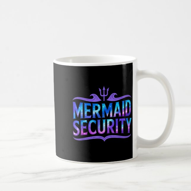 Caneca De Café Mermaid Security Funny Dad Father Daughter Birthda (Direita)
