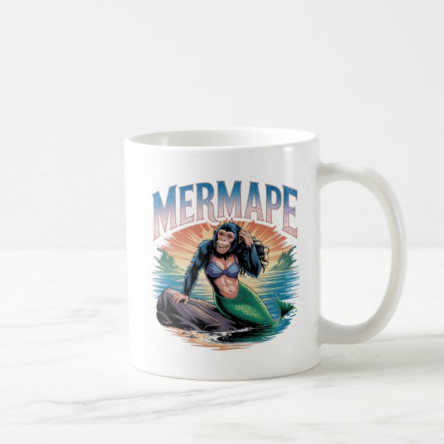 Caneca De Café Mermape Illustration Combo Creature Funny (Direita)