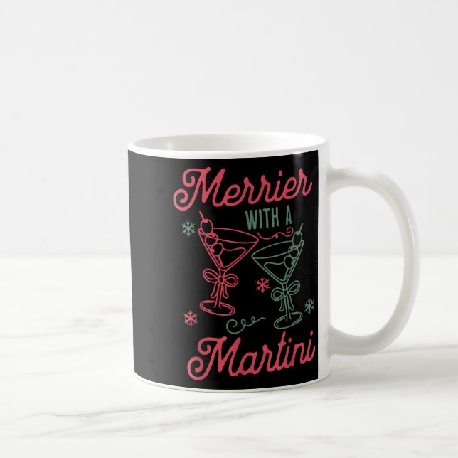 Caneca De Café Merrier With A Martini Christmas Tail Xmas Martini (Direita)