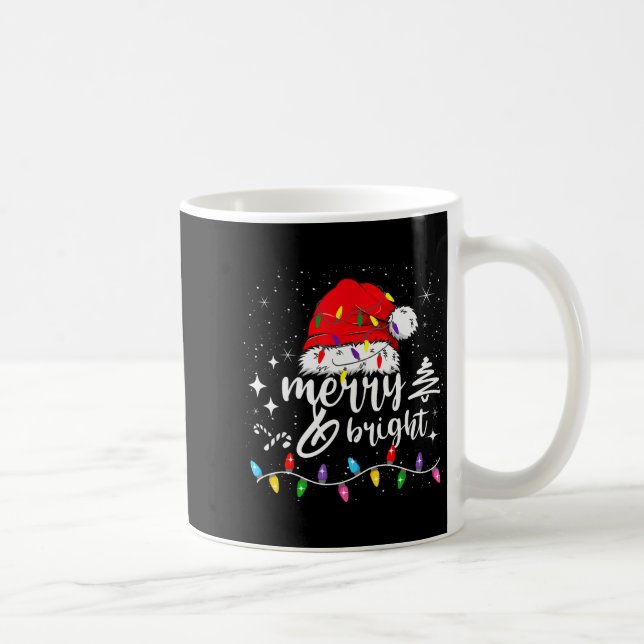 Caneca De Café Merry And Bright Christmas Lights Xmas For Men Wom (Direita)