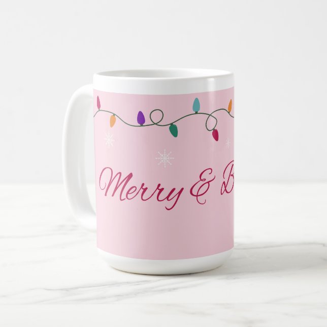 Caneca De Café Merry & Bright | Stylish  (Frente Esquerda)