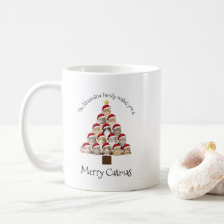 Caneca De Café Merry Catmas Personalized Family Christmas Holiday