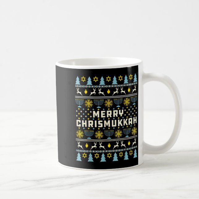 Caneca De Café Merry Chrismukkah Happy Hanukkah Jew Ugly Christma (Direita)