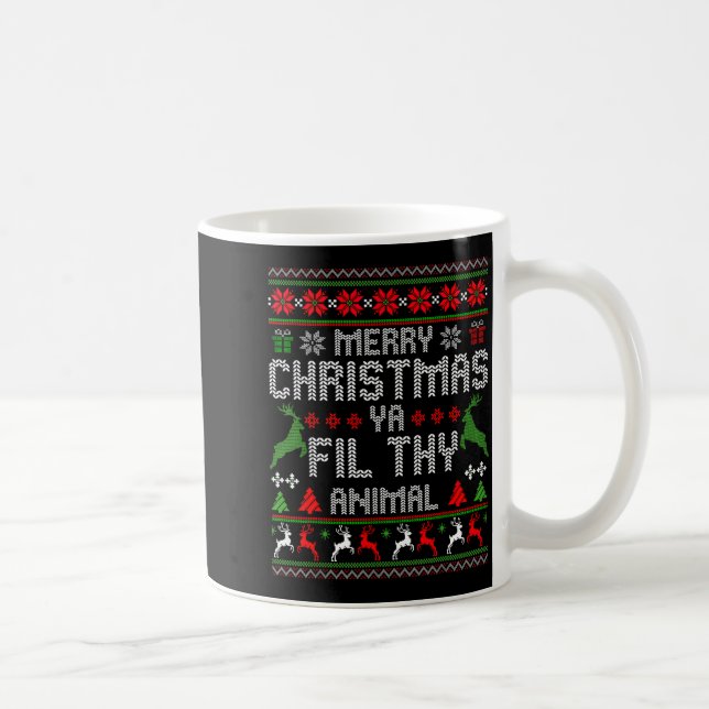 Caneca De Café Merry Christmas Animal Filthy Ya Xmas Pajama Chris (Direita)