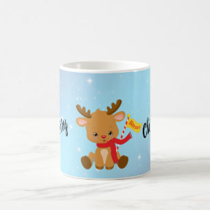 Caneca De Café Merry Christmas Blitzen Reindeer