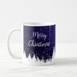 Caneca De Café  Merry Christmas Blue Mug