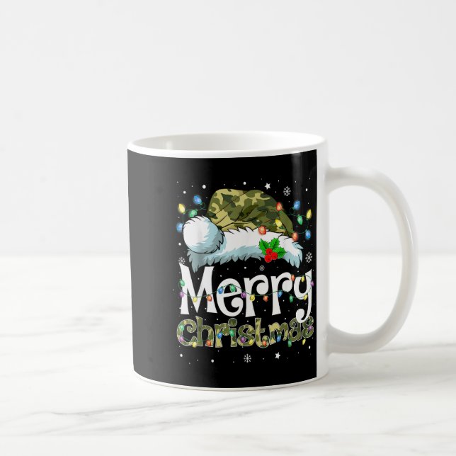 Caneca De Café Merry Christmas Camouflage Santa Hat Xmas Family M (Direita)