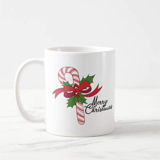 Caneca De Café Merry Christmas Candy Cane (Esquerda)