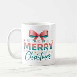 Caneca De Café Merry Christmas Festive Bow Coffee Mug