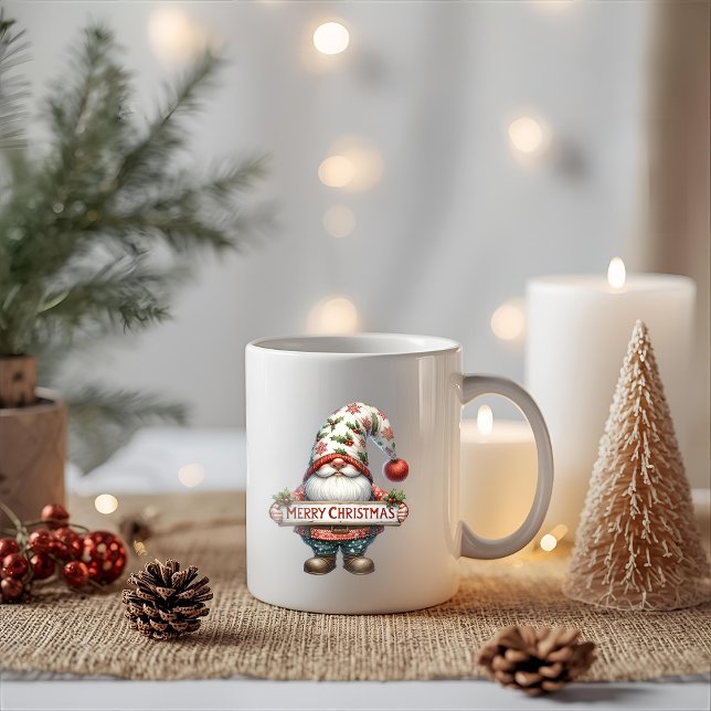Caneca De Café Merry Christmas Gnome (Criador carregado)