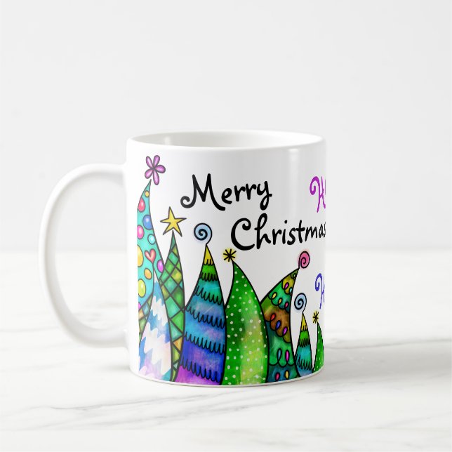 Caneca De Café Merry Christmas Gnomes Mug (Esquerda)