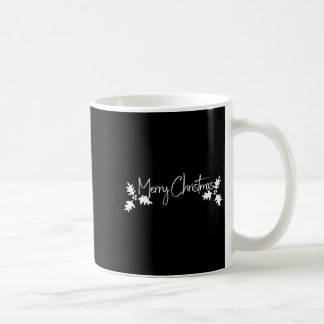 Caneca De Café Merry Christmas Handwriting Script With Holly