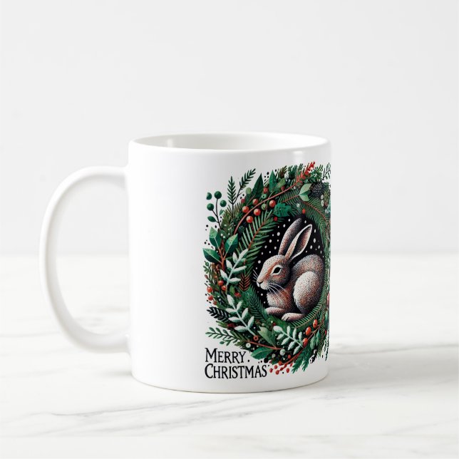 Caneca De Café Merry Christmas Hare (Esquerda)