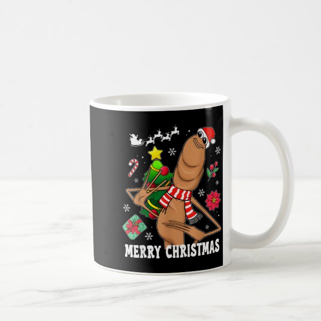 Caneca De Café Merry Christmas Marcus The Worm Funny Unhinged Mem (Direita)