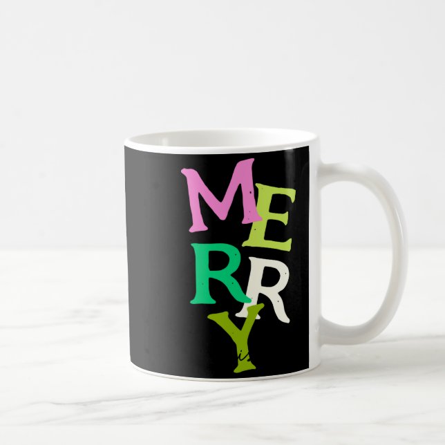 Caneca De Café Merry Christmas Modern Bright Holiday  (Direita)