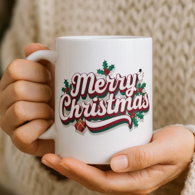 Caneca De Café Merry Christmas Mug | Festive Holiday Coffee Cup (Criador carregado)