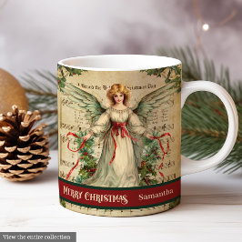 Caneca De Café Merry Christmas Mug Nostalgic Angel Gift for Her