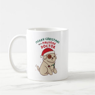 CANECA DE CAFÉ MERRY CHRISTMAS PARA UM MÉDICO PAWSOME