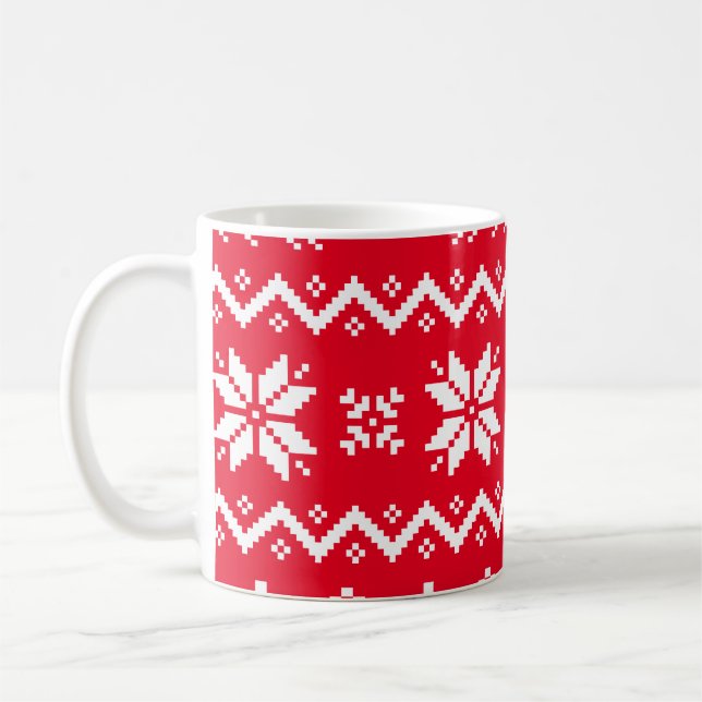 Caneca De Café Merry Christmas pattern 4 (Esquerda)