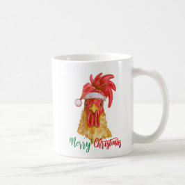 Caneca De Café Merry Christmas Rooster Personalizado Coffee Mug