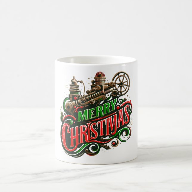 Caneca De Café Merry Christmas steampunk (Centro)