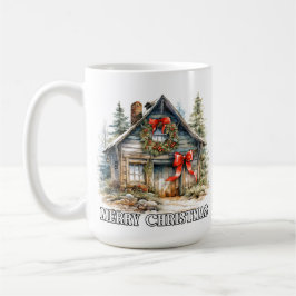 Caneca De Café Merry Christmas Winter Country Cottage